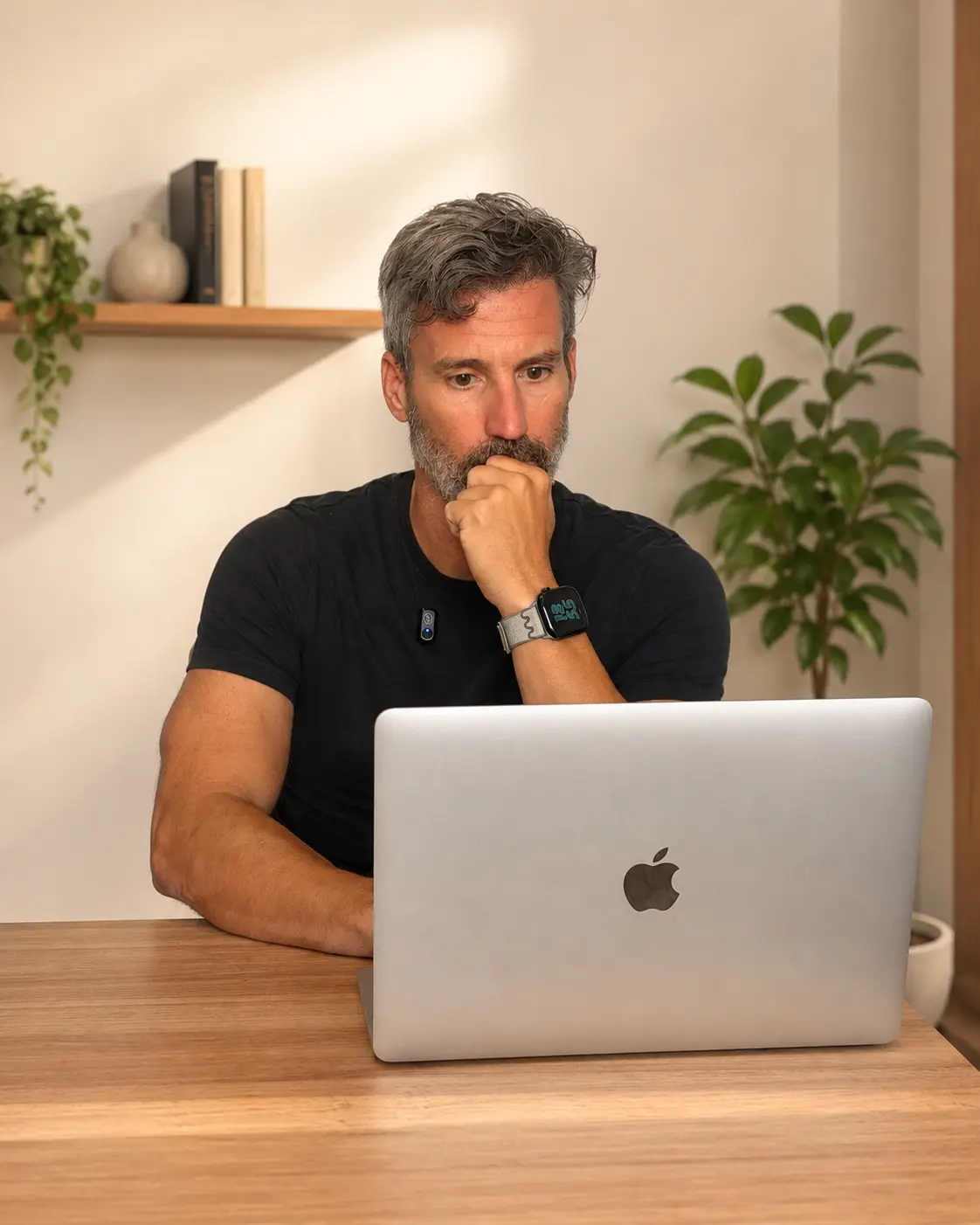 Manu Martín analizando una situación de asesoramiento frente al ordenador